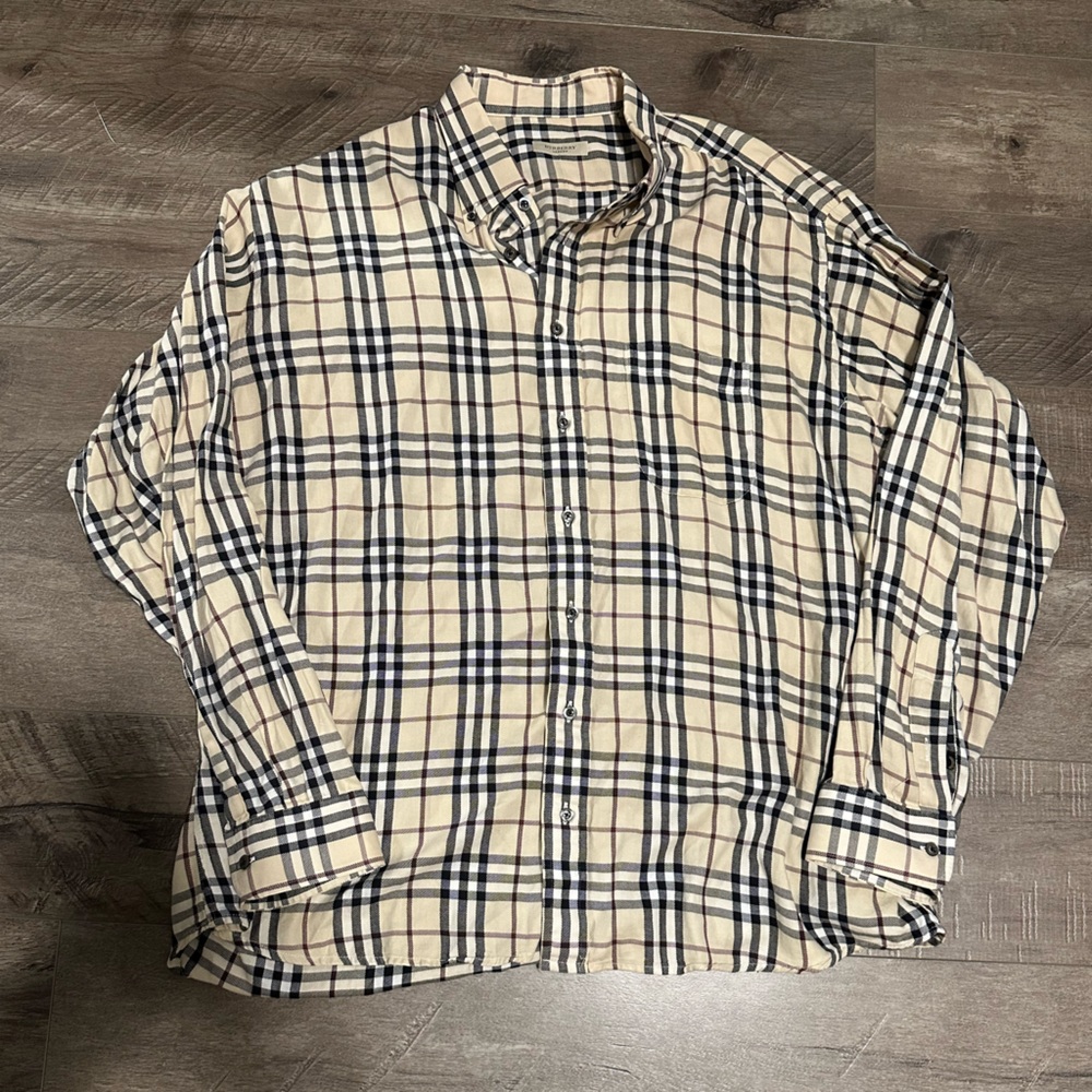 Burberry Tartan Plaid 100% cotton button up XXL